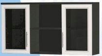 Антресоль большая с двумя стеклодверями ДЛЯ ГОСТИНОЙ АБС-2 Венге/Дуб выбеленный в Омске - omsk.katalogmebeli.com | фото