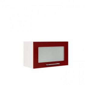 Бруклин ШВГС 600 Шкаф верхний горизонтальный со стеклом (Бетон белый/корпус Белый) в Омске - omsk.katalogmebeli.com | фото