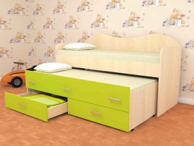 Кровать детская Нимфа двухместная 2.0 Венге/Дуб молочный в Омске - omsk.katalogmebeli.com | фото 2