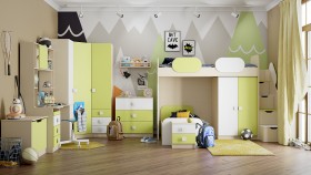 Детская комната Эппл (Зеленый/Белый/корпус Клен) в Омске - omsk.katalogmebeli.com | фото 13
