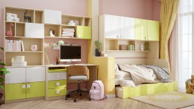 Детская комната Эппл (Зеленый/Белый/корпус Клен) в Омске - omsk.katalogmebeli.com | фото 12