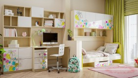 Детская комната Флёр (Белый/корпус Клен) в Омске - omsk.katalogmebeli.com | фото 1