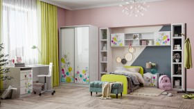 Детская комната Флер (Белый/корпус Выбеленное дерево) в Омске - omsk.katalogmebeli.com | фото 1