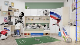 Детская комната Футбол ЧМ (Белый/Синий/корпус Клен) в Омске - omsk.katalogmebeli.com | фото 2