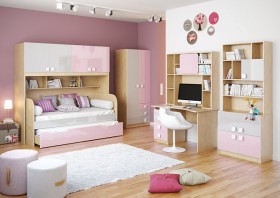 Детская комната Грэйси (Розовый/Серый/корпус Клен) в Омске - omsk.katalogmebeli.com | фото 2