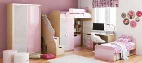 Детская комната Грэйси (Розовый/Серый/корпус Клен) в Омске - omsk.katalogmebeli.com | фото 5