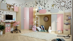 Детская комната Грэйси (Розовый/Серый/корпус Клен) в Омске - omsk.katalogmebeli.com | фото 1