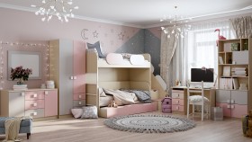 Детская комната Грэйси (Розовый/Серый/корпус Клен) в Омске - omsk.katalogmebeli.com | фото 12