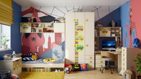Детская комната Клаксон (Бежевый/корпус Клен) в Омске - omsk.katalogmebeli.com | фото