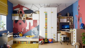 Детская комната Клаксон без машинок (Белый/корпус Клен) в Омске - omsk.katalogmebeli.com | фото 1