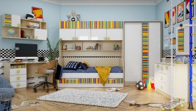 Детская комната Клаксон без машинок (Белый/корпус Клен) в Омске - omsk.katalogmebeli.com | фото 5