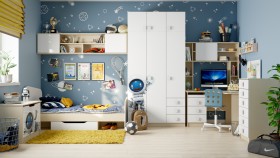 Детская комната Санни (Белый/корпус Клен) в Омске - omsk.katalogmebeli.com | фото