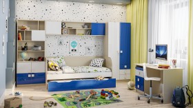 Детская комната Скай Люкс (Синий/Белый/корпус Клен) в Омске - omsk.katalogmebeli.com | фото