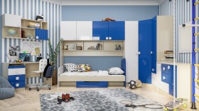 Детская комната Скай Люкс (Синий/Белый/корпус Клен) в Омске - omsk.katalogmebeli.com | фото 3