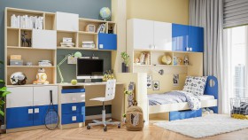 Детская комната Скай Люкс (Синий/Белый/корпус Клен) в Омске - omsk.katalogmebeli.com | фото 9