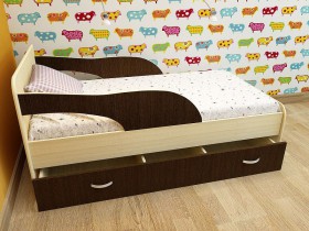 Кровать детская Максимка Млечный дуб/Венге в Омске - omsk.katalogmebeli.com | фото