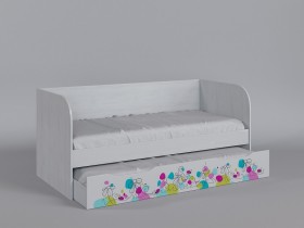 Диван-кровать Флёр (Белый/корпус Выбеленное дерево) в Омске - omsk.katalogmebeli.com | фото 1