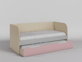 Диван-кровать Грэйси (Розовый/Серый/корпус Клен) в Омске - omsk.katalogmebeli.com | фото