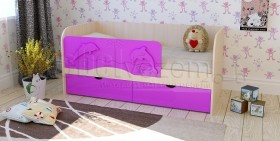 Друзья Кровать детская 2 ящика 1.6 Фиолетовый глянец в Омске - omsk.katalogmebeli.com | фото
