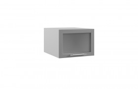 Гарда ГПГС 500 шкаф верхний горизонтальный глубокий со стеклом (Белый Эмалит/корпус Серый) в Омске - omsk.katalogmebeli.com | фото