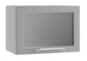 Гарда ПГС 500 шкаф верхний горизонтальный со стеклом (Белый Эмалит/корпус Серый) в Омске - omsk.katalogmebeli.com | фото