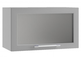Гарда ПГС 600 шкаф верхний горизонтальный со стеклом (Белый Эмалит/корпус Серый) в Омске - omsk.katalogmebeli.com | фото