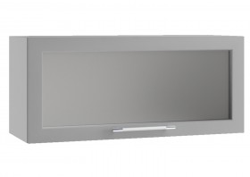 Гарда ПГС 800 шкаф верхний горизонтальный со стеклом (Белый Эмалит/корпус Серый) в Омске - omsk.katalogmebeli.com | фото