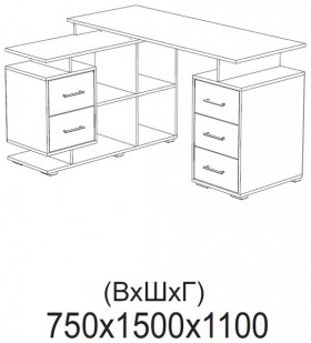 Компьютерный стол угловой СКМУ-3 белый в Омске - omsk.katalogmebeli.com | фото 2