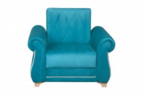 Кресло для отдыха "Порто" (велюр киви бирюза / микровельвет крем) в Омске - omsk.katalogmebeli.com | фото 3