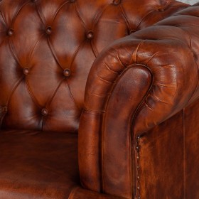 Кресло кожаное Лофт Честер-Нью (Коричневый, Рыжий) в Омске - omsk.katalogmebeli.com | фото 4