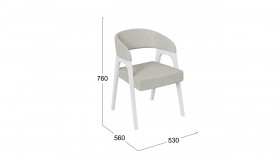 Кресло «Техас 1» (Белый матовый/Шенилл Estetica Moonstone №221) в Омске - omsk.katalogmebeli.com | фото 2