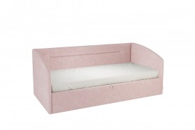 Кровать 0.9 Альба Софа (Нежно-розовый велюр) в Омске - omsk.katalogmebeli.com | фото