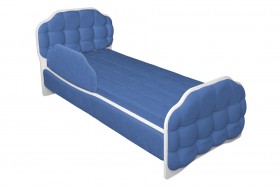 Кровать 160 Атлет 29 Синий (мягкий бортик) в Омске - omsk.katalogmebeli.com | фото