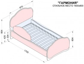 Кровать 160 Гармония 33 Сиреневый (мягкий бортик) в Омске - omsk.katalogmebeli.com | фото 2