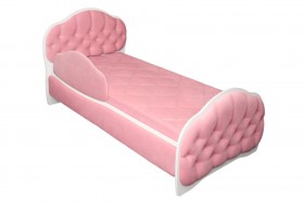 Кровать 160 Гармония 36 Светло-розовый (мягкий бортик) в Омске - omsk.katalogmebeli.com | фото
