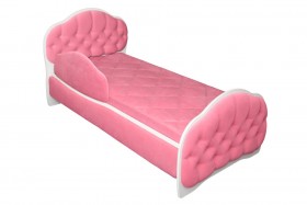 Кровать 160 Гармония 89 Розовый (мягкий бортик) в Омске - omsk.katalogmebeli.com | фото