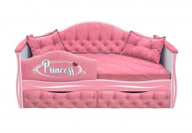 Кровать 160 серии Иллюзия 2 ящика 36 Розовый (мягкий бортик/подушки) в Омске - omsk.katalogmebeli.com | фото