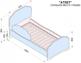 Кровать 170 Атлет 29 Синий (мягкий бортик) в Омске - omsk.katalogmebeli.com | фото 2