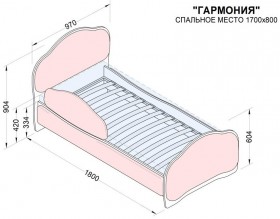 Кровать 170 Гармония 18 Бордовый (мягкий бортик) в Омске - omsk.katalogmebeli.com | фото 2