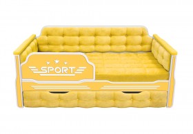Кровать 170 серии Спорт 1 ящик 74 Жёлтый (мягкие боковые накладки) в Омске - omsk.katalogmebeli.com | фото