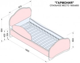 Кровать 180 Гармония 18 Бордовый (мягкий бортик) в Омске - omsk.katalogmebeli.com | фото 2