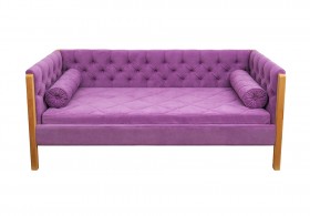 Кровать 180 серии Леди  32 Фиолетовый (подушка валик) в Омске - omsk.katalogmebeli.com | фото