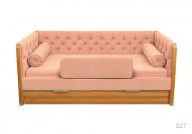 Кровать 180 серии Леди + ящик 15 Бледно-розовый (мягкий бортик/подушка валик) в Омске - omsk.katalogmebeli.com | фото
