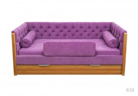 Кровать 180 серии Леди + ящик 32 Фиолетовый (мягкий бортик/подушка валик) в Омске - omsk.katalogmebeli.com | фото