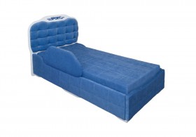 Кровать 190 Атлет Lux 29 Синий (мягкий бортик) в Омске - omsk.katalogmebeli.com | фото