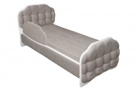 Кровать 190 Атлет Lux 96 Серый (мягкий бортик) в Омске - omsk.katalogmebeli.com | фото