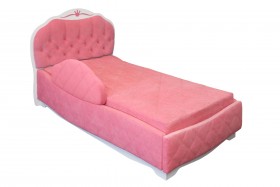 Кровать 190 Гармония Lux 36 Розовый (мягкий бортик) в Омске - omsk.katalogmebeli.com | фото