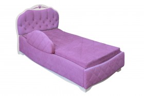 Кровать 190 Гармония Lux 67 Светло-фиолетовый (мягкий бортик) в Омске - omsk.katalogmebeli.com | фото