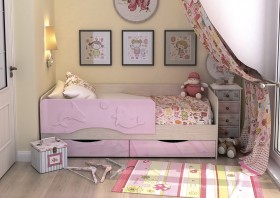 Кровать Алиса КР-812 1,6 Белфорд/Розовый металлик в Омске - omsk.katalogmebeli.com | фото 2