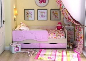 Кровать Алиса КР-812 1,6 Белфорд/Розовый металлик в Омске - omsk.katalogmebeli.com | фото